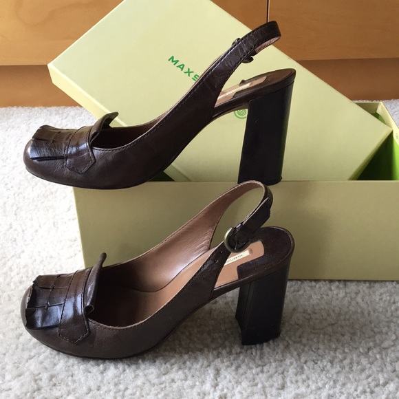 MaxStudio Dark Brown Heels Shoes 7.5 - Picture 1 of 5